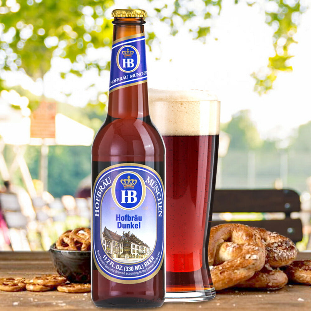 ビール 花 プリザーブドフラワー ビールセット ドイツビール 黒ビール ピンク バラ ホフブロイ ドゥンケル 330ml 海外ビール フラワー