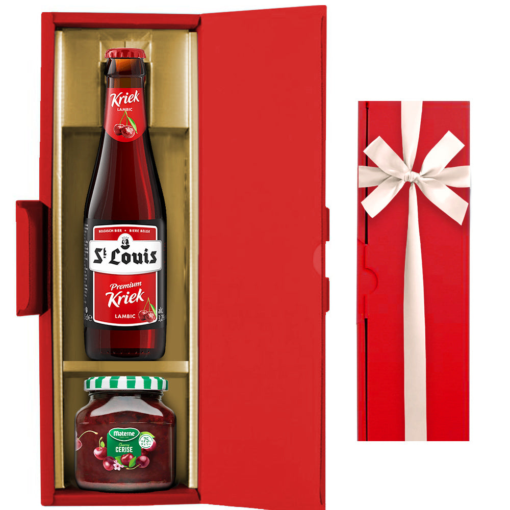 ビールとおつまみ スイーツ ギフトセット クラフトビール ベルギー チェリー ジャム セット ギフト箱付き ベルギー クリーク ランビック ワイルドエール 250ml フランス コンポート チーズ 合う お酒 グルメ 食品 食べ物 ギフト箱付 誕生日 内祝い 男性 女性 家族 送料無料