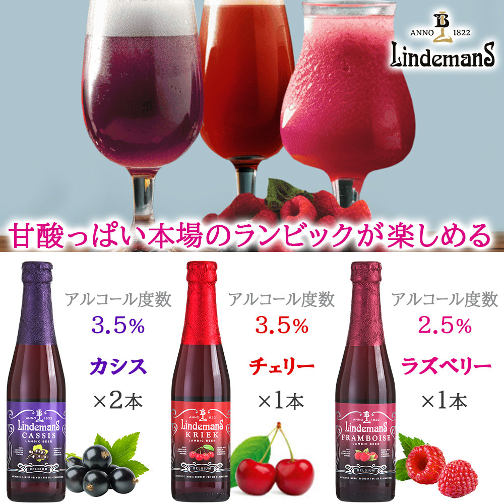 御祝い 記念日 ビール ギフト フルーツビール 詰め合わせ ギフト ベルギー ランビック リンデマンス セントルイス 250ml 8本 セット フランボワーズ カシス ラズベリー チェリー ピーチ ギフト箱付 結婚内祝い 出産内祝い 退職祝い 熨斗可 送料無料