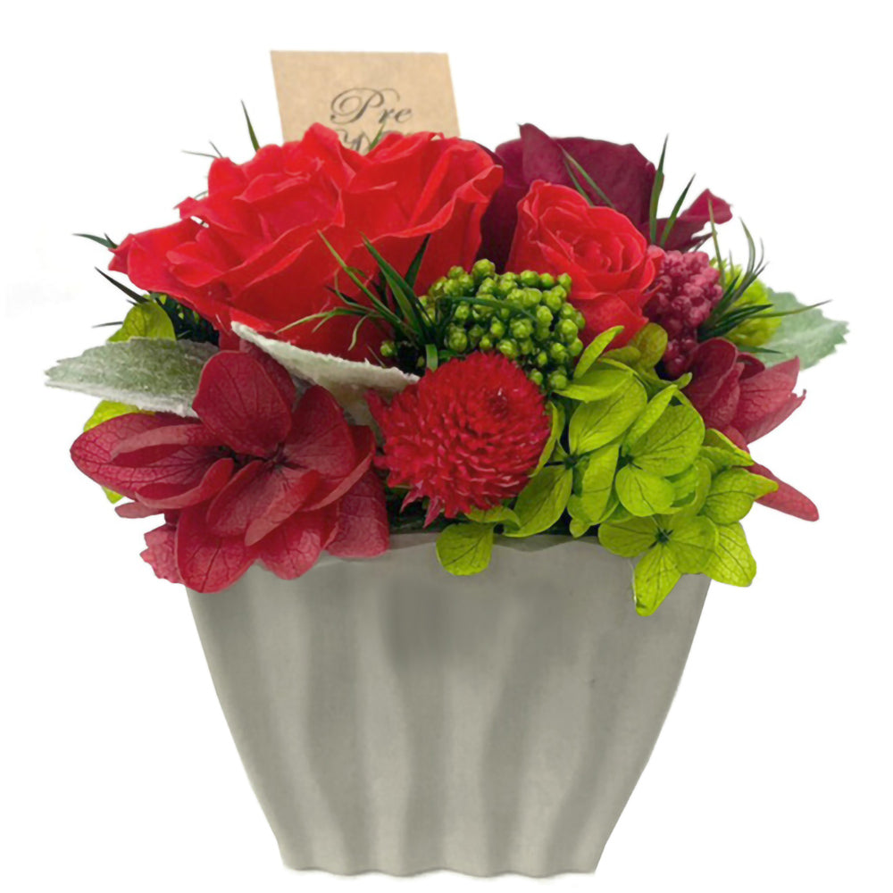 誕生日 黄色 ジュース 花 セット お花の色が選べる ギフト フルーツネクター 2本 フランス オーガニック プリザーブドフラワー バラ アジサイ 赤 ピンク