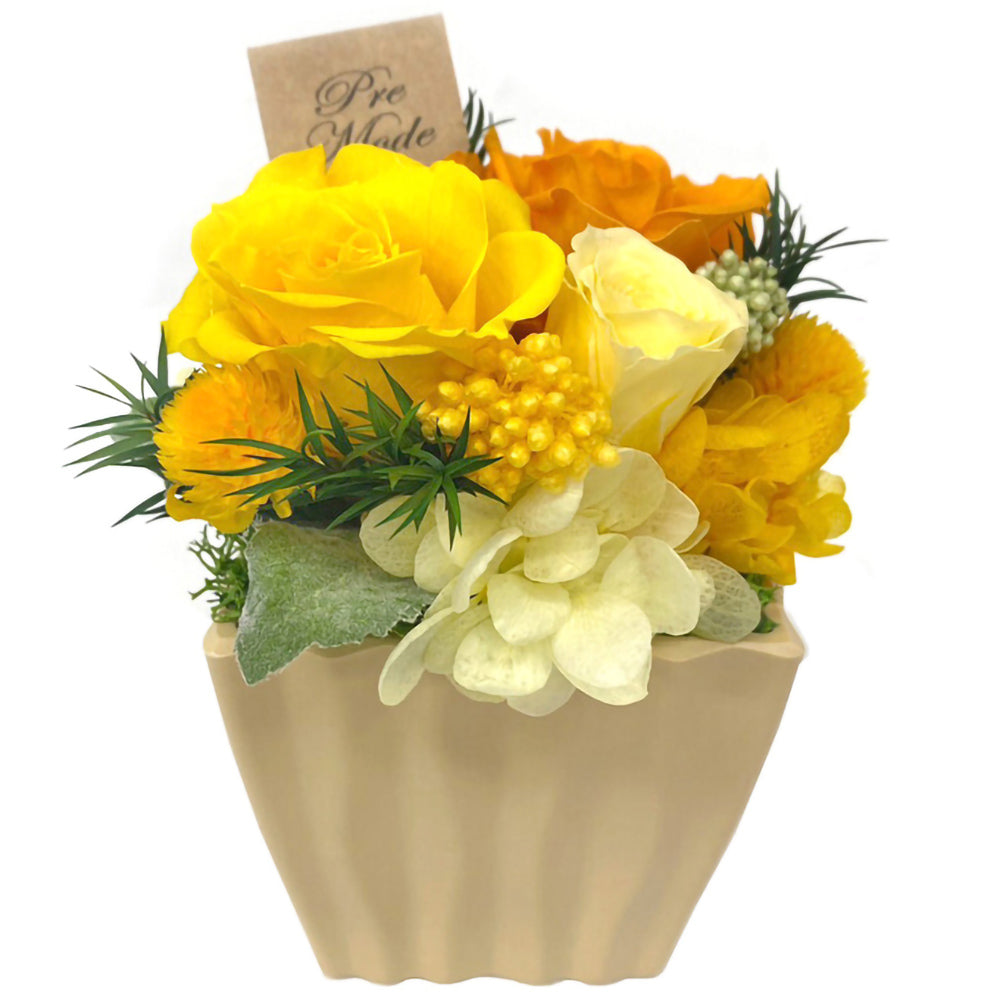 誕生日 黄色 ジュース 花 セット お花の色が選べる ギフト フルーツネクター 2本 フランス オーガニック プリザーブドフラワー バラ アジサイ 赤 ピンク
