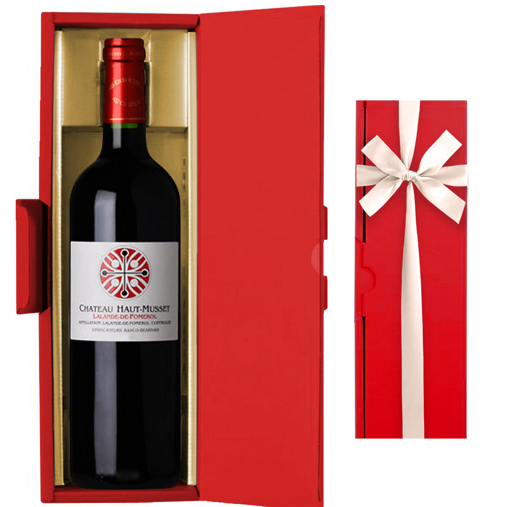 退職祝 就職祝 ワイン ギフト 赤ワイン フランス ボルドー ラランド・ド・ポムロール 750ml 記念日 誕生日 ギフト箱 リボン付き メッセージカード 送料無料