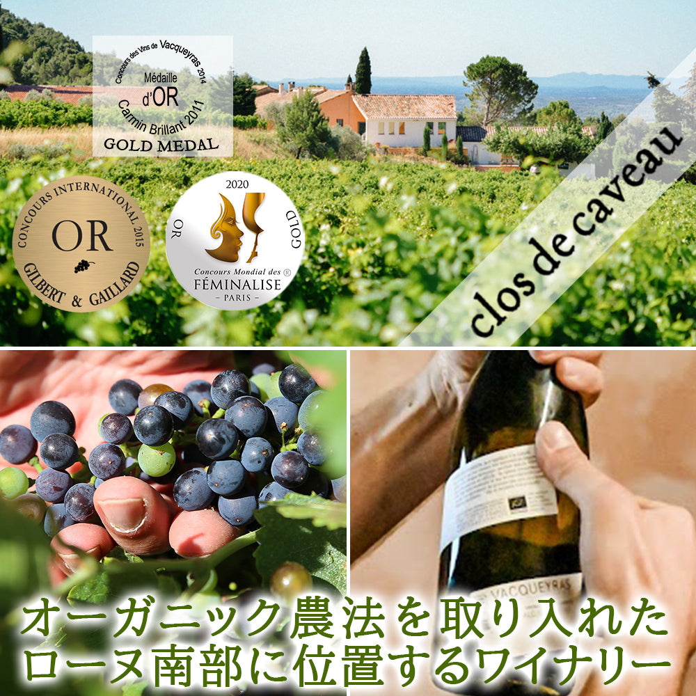 御祝い 記念日 ワイン フランス コート・デュ・ローヌ 自然派 オーガニック ビオ BIO 辛口 750ml 2本セット クロ・デュ・カヴォー お酒 ワインセット 内祝い 誕生日 プレゼント 結婚祝い 上司 取引先 お礼 贈答 就任祝い 退職祝い のし