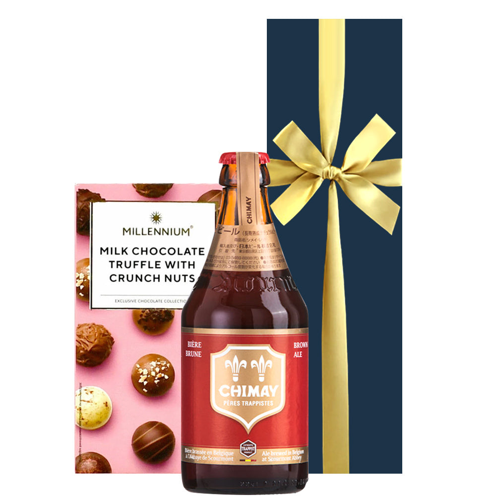 誕生日 ビール チョコレート ギフトセット ベルギービール シメイ レッド 330ml 高級 チョコレート ミルク トリュフ クランチナッツ 個包装 輸入ビール おしゃれ 誕生日 友人 御礼 お返し 送料無料