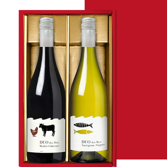 紅白 ワインセット【無料 ギフト箱 メッセージカード】南フランス　赤 白 ワイン ベイドック 辛口 750ml 2本 スクリューキャップ おしゃれ 記念日 誕生日 贈答 御祝 御礼 送料無料