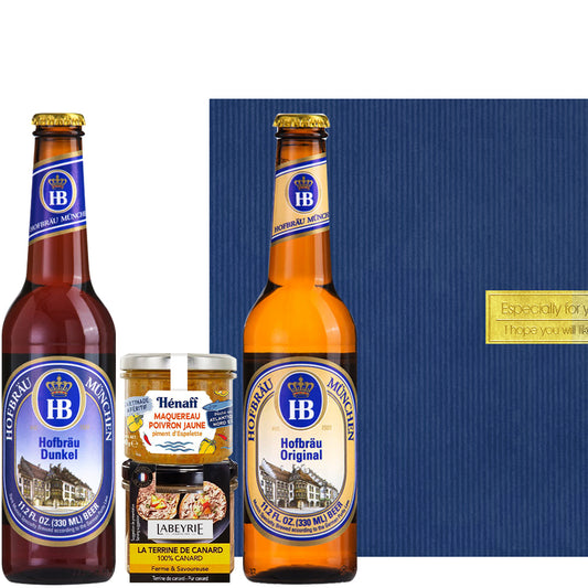 母の日 父の日 ビール おつまみ グルメセット ドイツ クラフトビール ミュンヘン ラガー 黒ビール 330ml 2本 フランス 鴨レバー 魚 テリーヌ おつまみ 海外ビール 輸入ビール 食べ物 詰め合わせ 誕生日 プレゼント 内祝 退職祝い 贈り物 熨斗