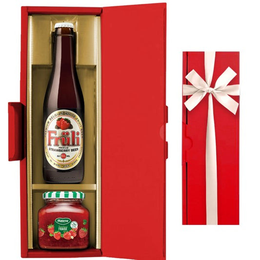 スイーツ ビール ジャム ギフトセット【無料 リボンラッピング メッセージカード】ベルギー イチゴ フルーツスイートエール 250ml ジャム 苺 コンポート おつまみ 誕生日 御祝い 内祝 男性 女性 家族 送料無料