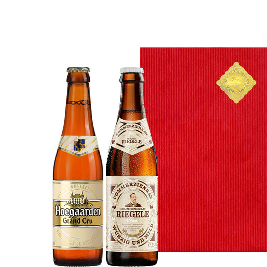 ビールギフト ドイツビール 飲み比べ クラフトビール ラガー ヒューガルデン・グランクリュ  330ml 2本セット 地ビール 海外ビール 輸入ビール 詰め合わせ ギフト箱付 メッセージカード 誕生日 お祝い お返し 送料無料