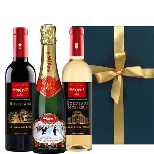 【 残暑見舞い 】  有名ブランド 『マキシム・ド・パリ』 シャンパン ワイン 375ml 3本 ギフト ハーフボトル 泡 赤 白 赤ワイン ボルドー 辛口 白ワイン やや甘口 高級 シャンパーニュ